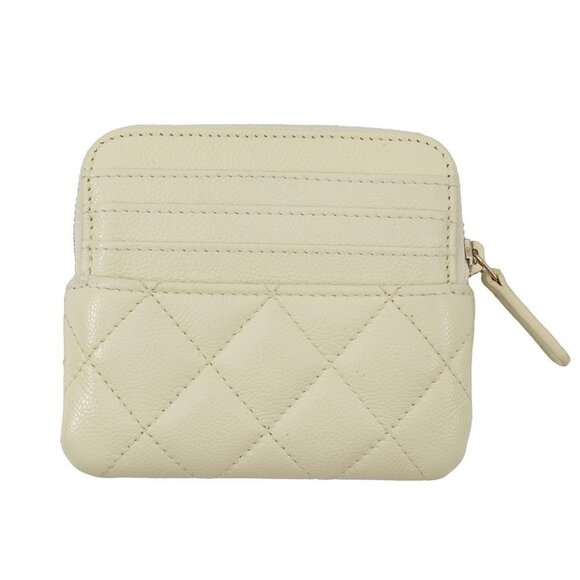 CHANEL Matelasse CC Logo Classic Zip Coin Purse Calfskin Baby Yellow AP2061 - Picture 2 of 11